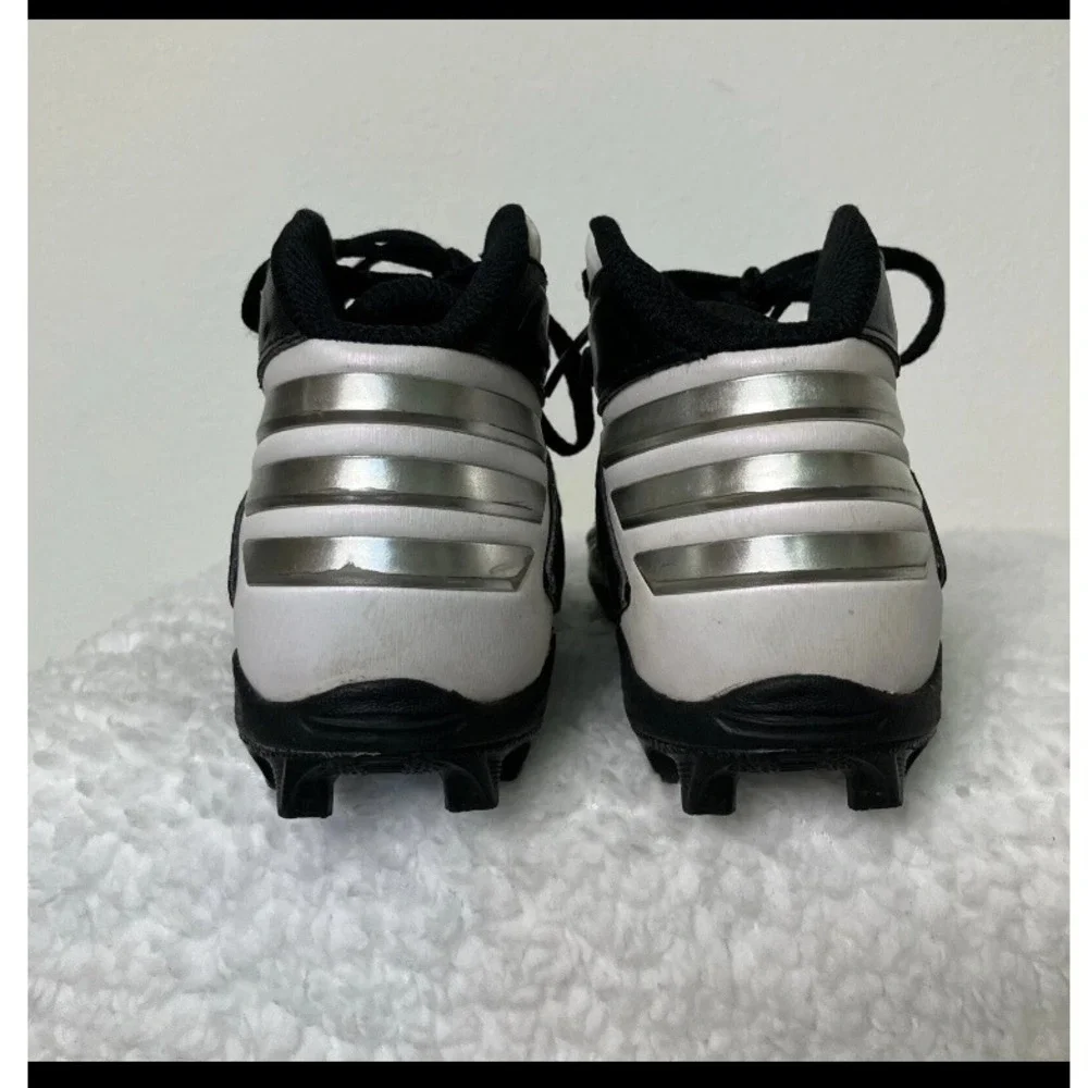 Adidas Ironskin Freak Traxion Football Cleats 10K Boys Black White Silver Stripe